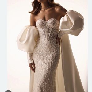 Elegant Cream Off-Shoulder Gown